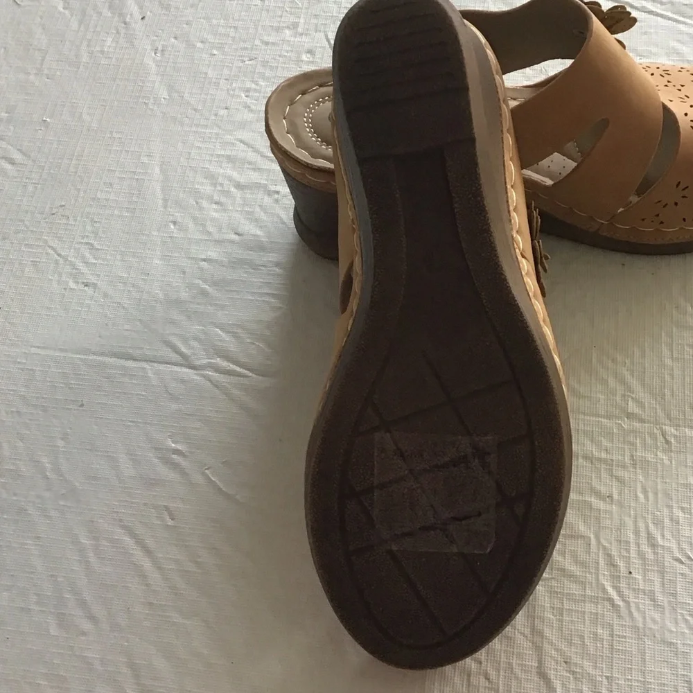 Tan Wedge Sandals